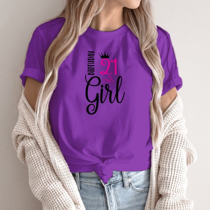 Unisex marškinėliai su spauda „Girl 21“ - Image 2