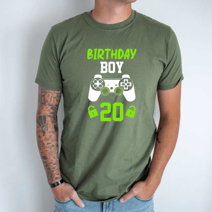Unisex marškinėliai su spauda „20 gimtadienis“ - Image 2