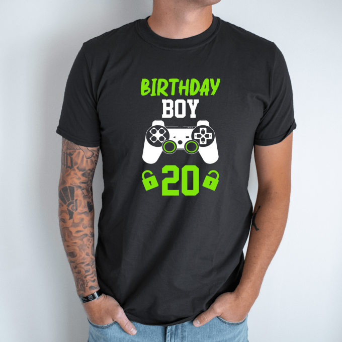 Unisex marškinėliai su spauda „20 gimtadienis“ - Image 7