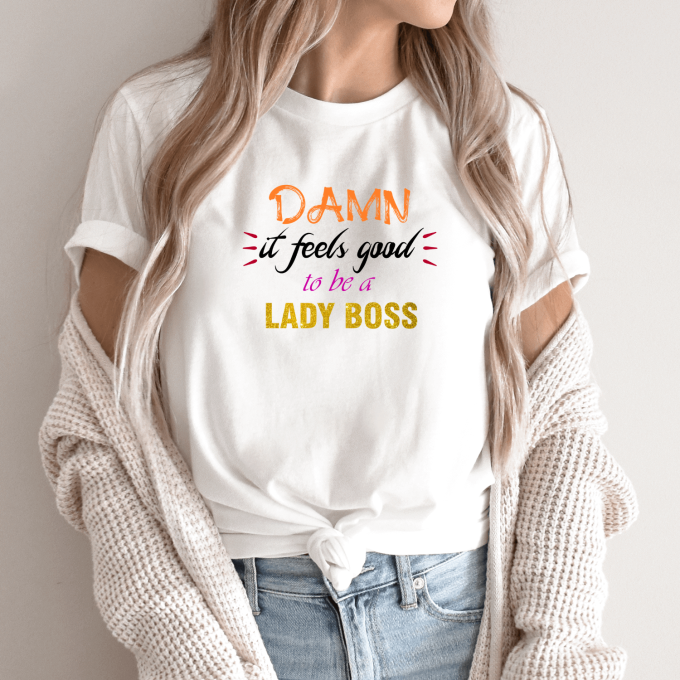 Unisex marškinėliai su spauda „Lady Boss“