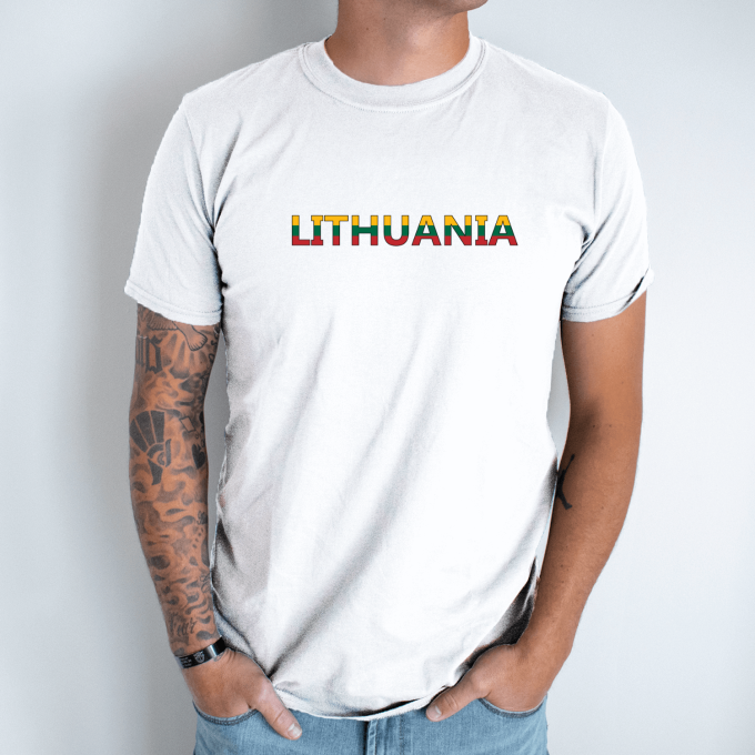 Unisex marškinėliai su spauda „Lithuania“