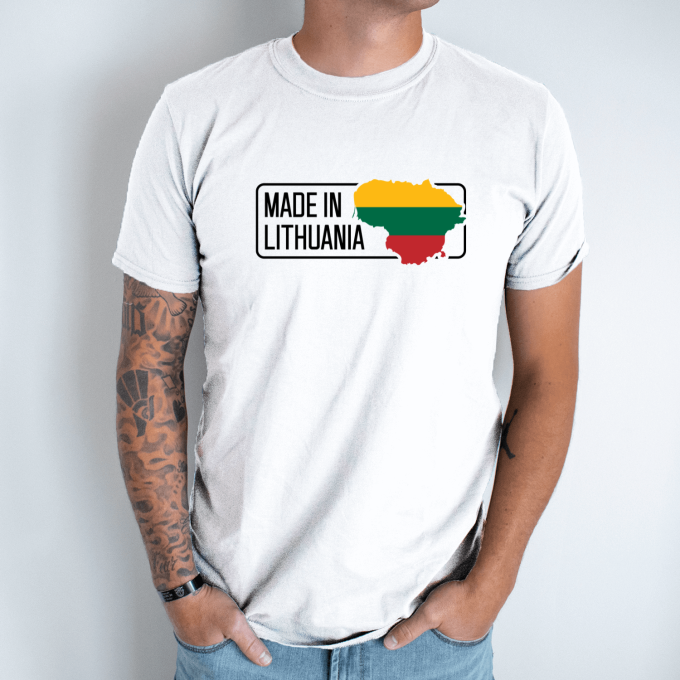 Unisex marškinėliai su spauda „Made in Lithuania“