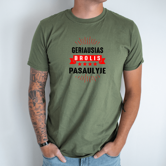 Unisex marškinėliai su spauda „Geriausias brolis pasaulyje“ - Image 2