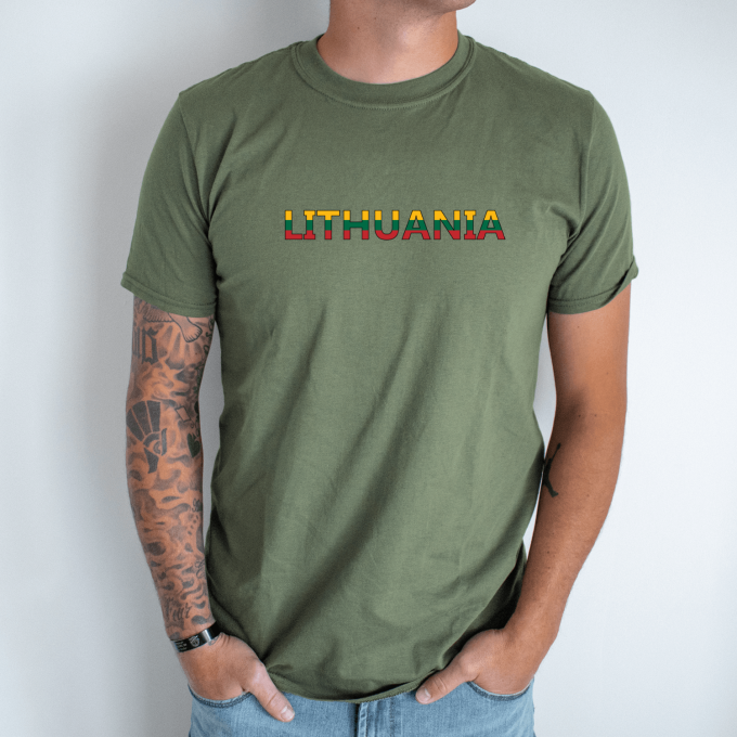 Unisex marškinėliai su spauda „Lithuania“ - Image 2