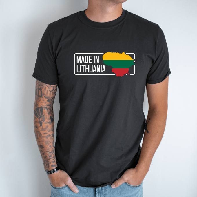 Unisex marškinėliai su spauda „Made in Lithuania“ - Image 8