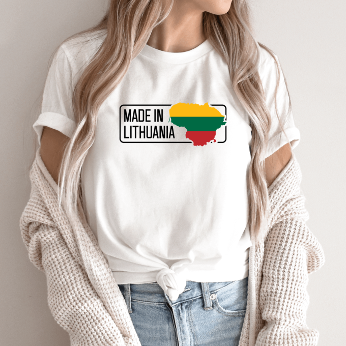 Unisex marškinėliai su spauda „Made in Lithuania“ - Image 9