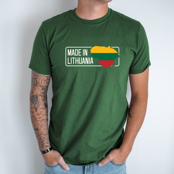 Unisex marškinėliai su spauda „Made in Lithuania“ - Image 4