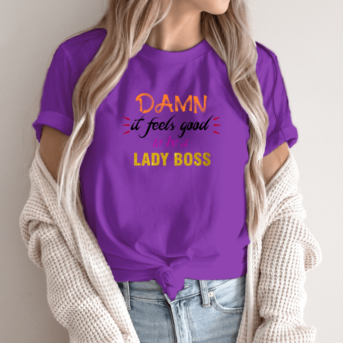 Unisex marškinėliai su spauda „Lady Boss“ - Image 3