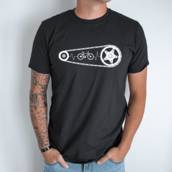 Unisex marškinėliai „Cycling Heartbeat“