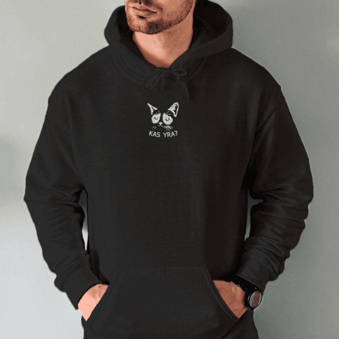 Siuvinėtas unisex džemperis „Kas Yra?“