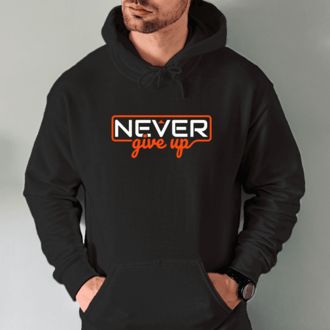 Unisex džemperis su spauda „Never Give Up“ - Image 2