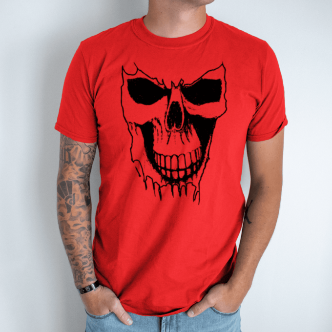 raudona-vyriski-marskineliai-skull