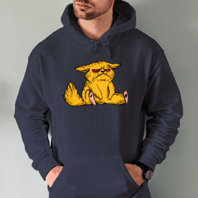 Unisex džemperis su spauda „Liūdnas Katinas“