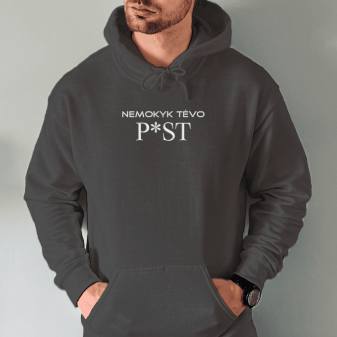 Siuvinėtas unisex džemperis „Nemokyk tėvo“ - Image 4
