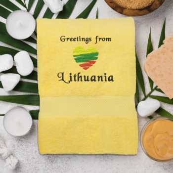 Rankšluostis „Greetings from Lithuania“