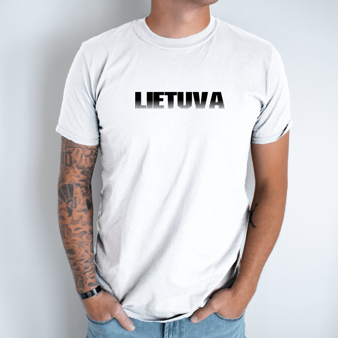 Unisex marškinėliai su spauda „Lietuvos užrašas“ - Image 2