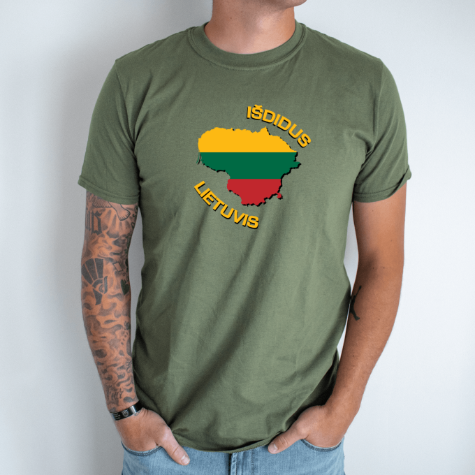 Unisex marškinėliai su spauda „Išdidus Lietuvis“