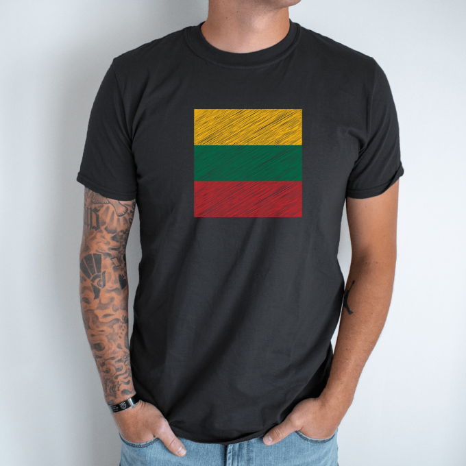 Unisex marškinėliai su spauda „Lietuvos vėliava“ - Image 6