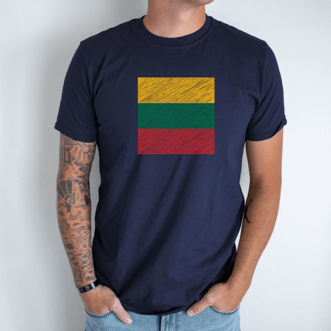 Unisex marškinėliai su spauda „Lietuvos vėliava“ - Image 4