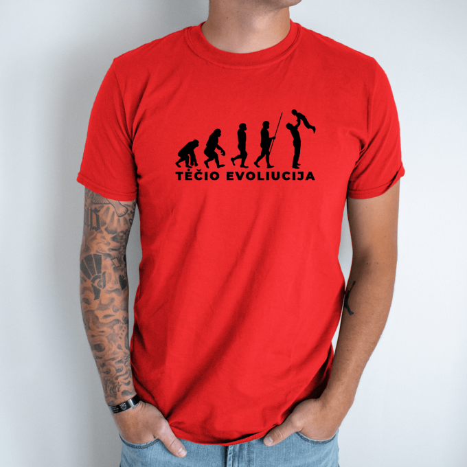 Unisex marškinėliai su spauda „Tėčio Evoliucija“ - Image 6
