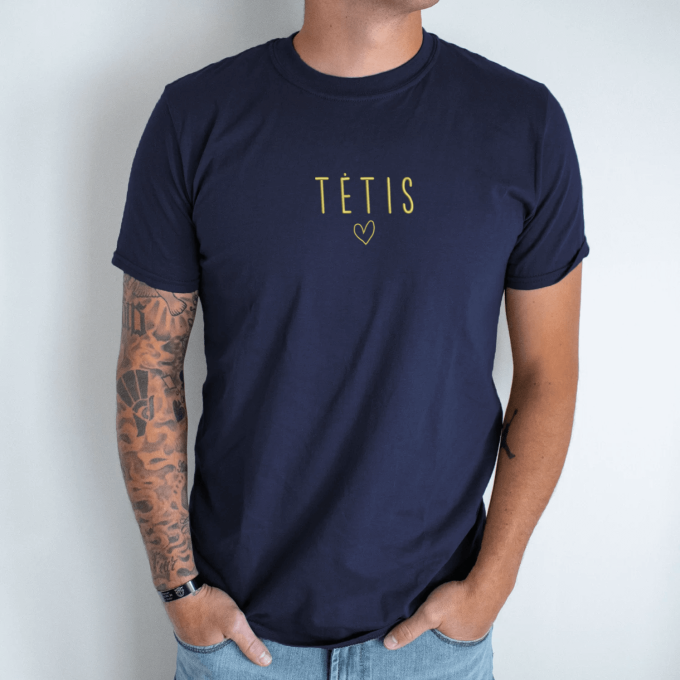Siuvinėti unisex marškinėliai „Tėtis“