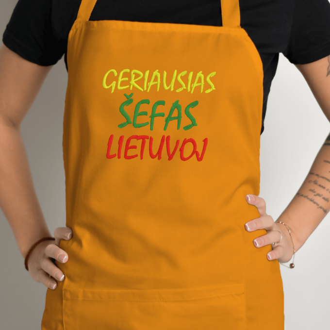Siuvinėta prijuostė „Geriausias Šefas Lietuvoj“ - Image 4