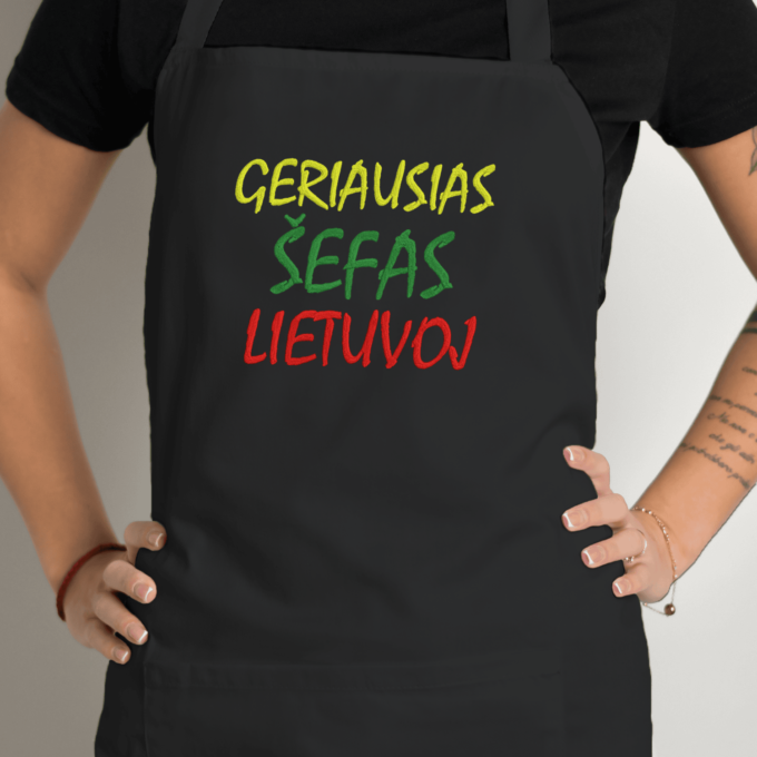 Siuvinėta prijuostė „Geriausias Šefas Lietuvoj“