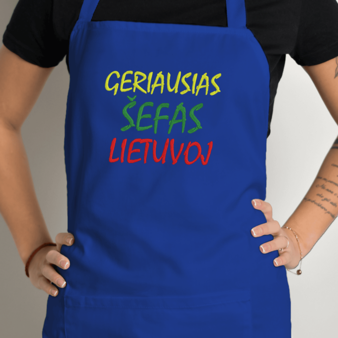 Siuvinėta prijuostė „Geriausias Šefas Lietuvoj“ - Image 3
