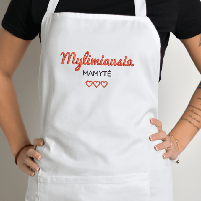 Siuvinėta prijuostė „Mylimiausia Mamytė“