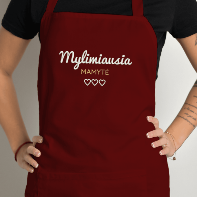Siuvinėta prijuostė „Mylimiausia Mamytė“ - Image 4