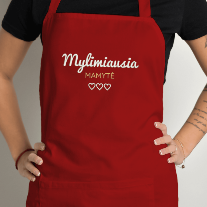 Siuvinėta prijuostė „Mylimiausia Mamytė“ - Image 3