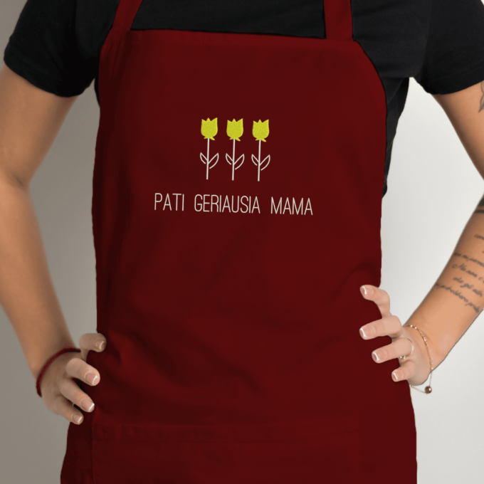 Siuvinėta prijuostė „Pati Geriausia Mama“ - Image 4