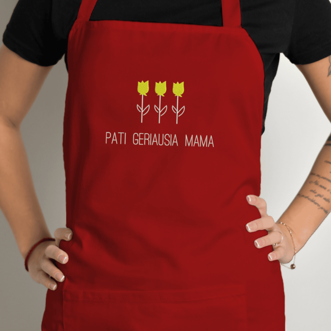 Siuvinėta prijuostė „Pati Geriausia Mama“ - Image 3