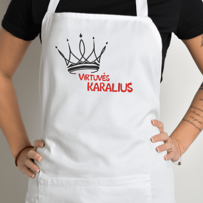 Siuvinėta prijuostė „Virtuvės Karalius“
