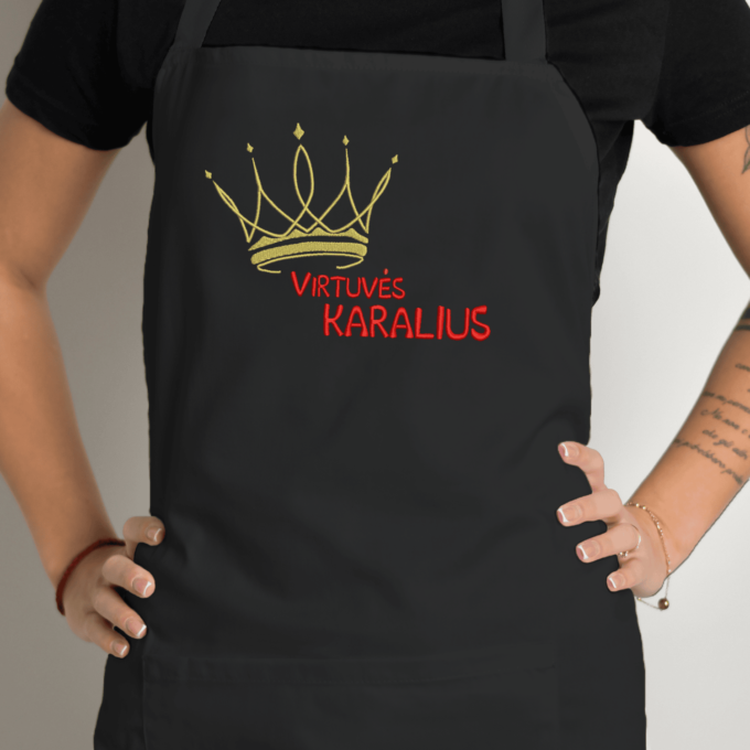 Siuvinėta prijuostė „Virtuvės Karalius“ - Image 3