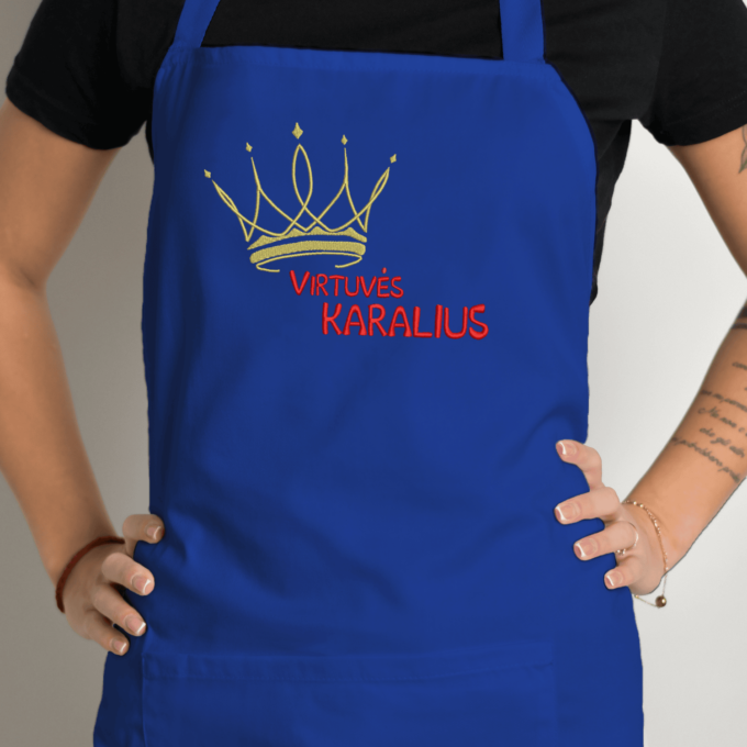 Siuvinėta prijuostė „Virtuvės Karalius“ - Image 2