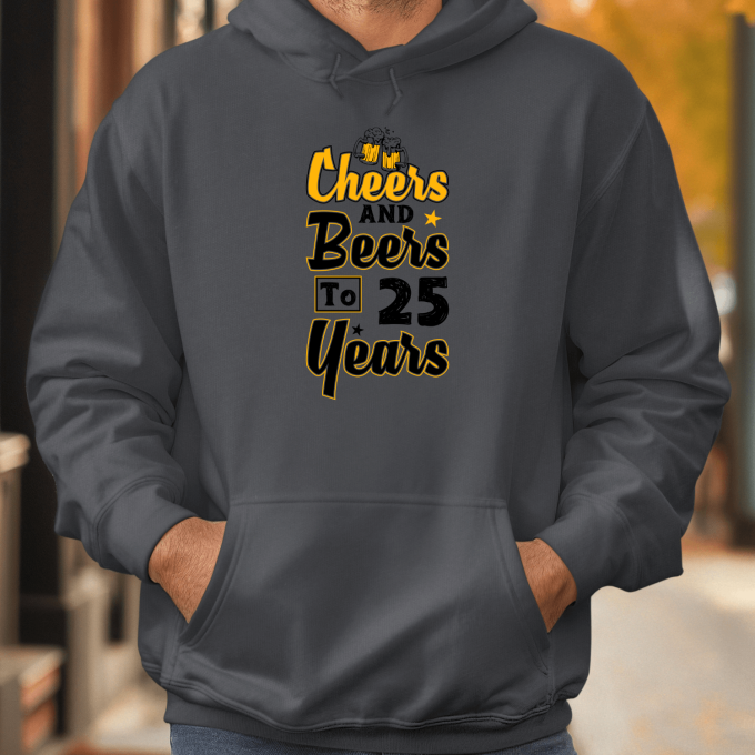 Unisex džemperis su spauda „Cheers to 25 Years“ - Image 2