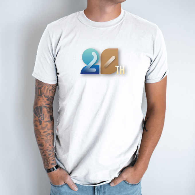 Unisex marškinėliai su spauda „20th“ - Image 2