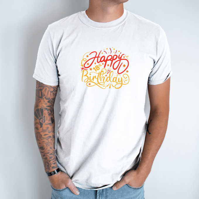 Unisex marškinėliai su spauda „Happy Birthday“ - Image 2