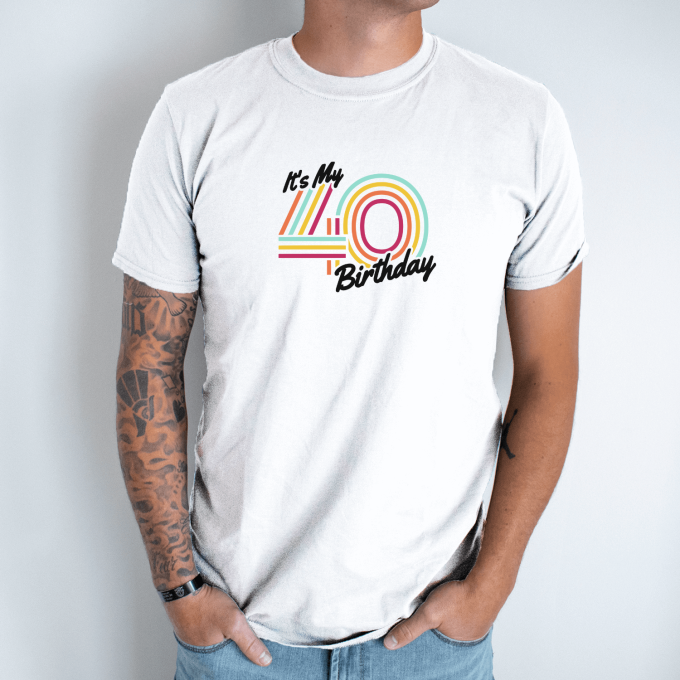 Unisex marškinėliai su spauda „It's My 40 Birthday“