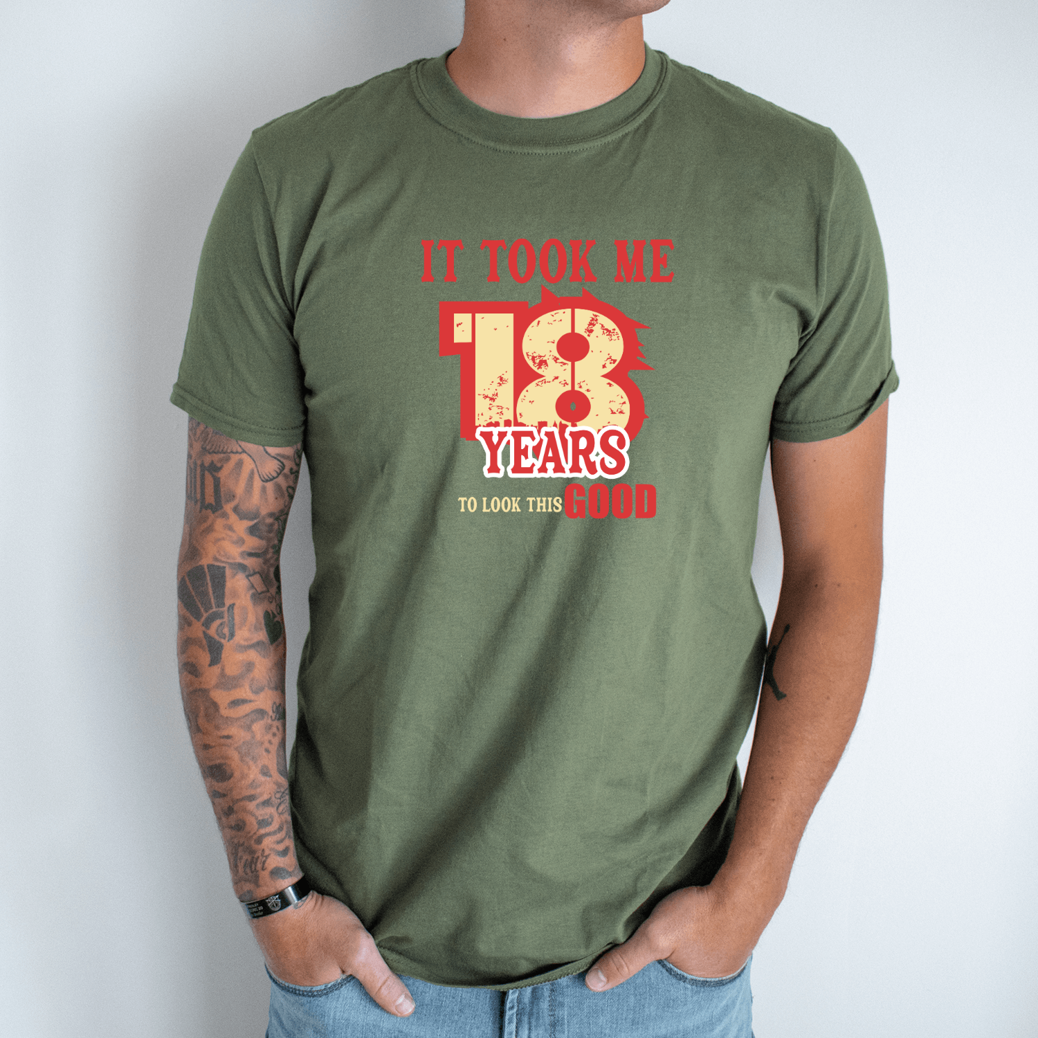 Unisex marškinėliai su spauda „I'm 18“ - Image 2