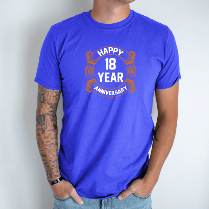 Unisex marškinėliai su spauda „Happy 18 year“ - Image 3