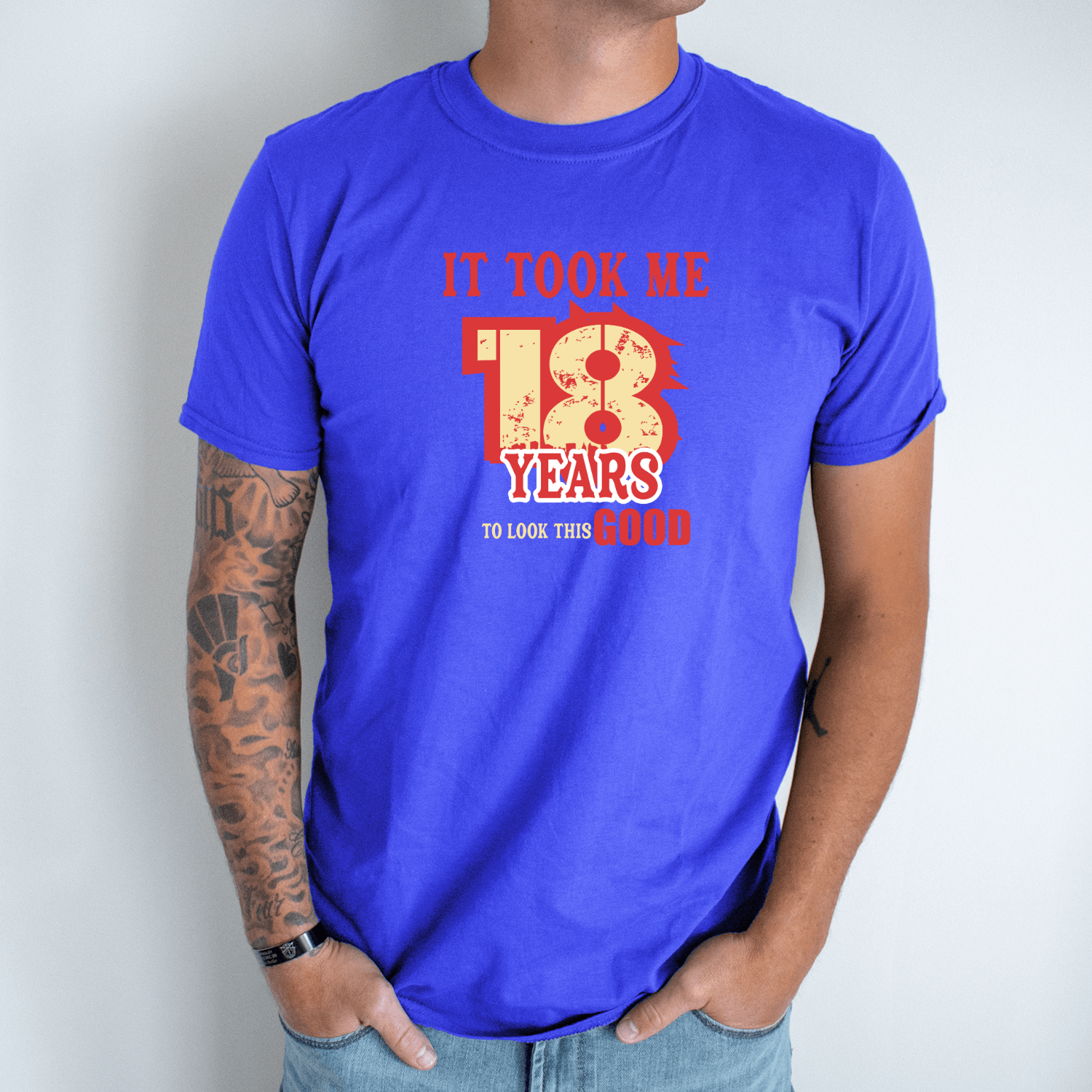 Unisex marškinėliai su spauda „I'm 18“ - Image 3