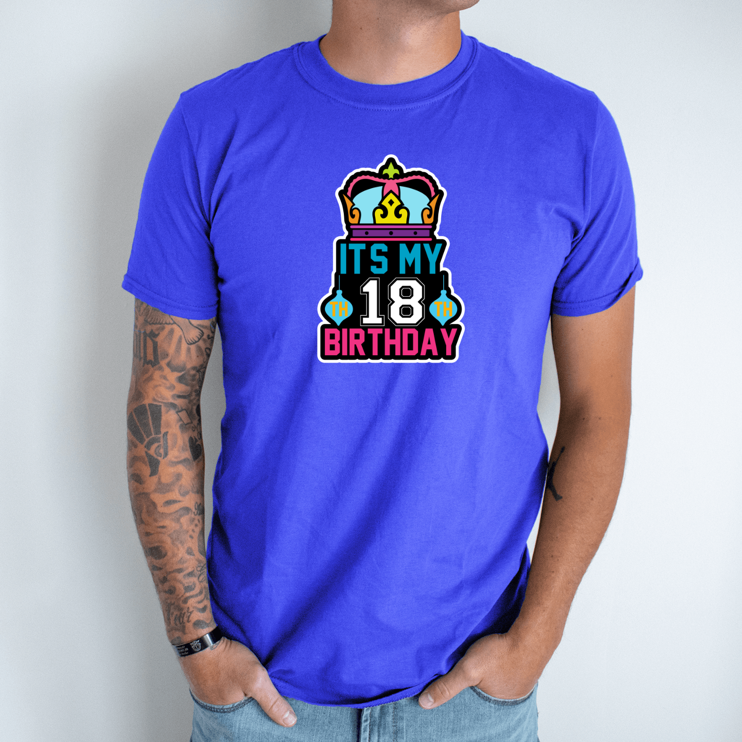 Unisex marškinėliai su spauda „It's my 18 birthday“ - Image 5