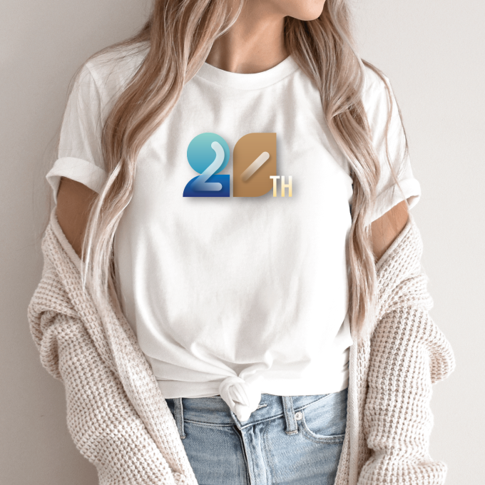Unisex marškinėliai su spauda „20th“ - Image 9