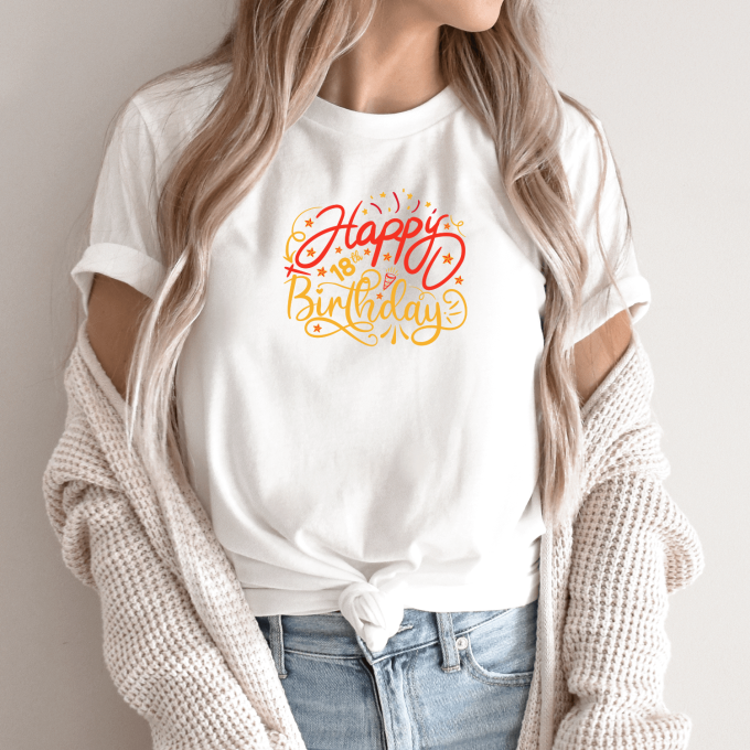 Unisex marškinėliai su spauda „Happy Birthday“ - Image 8