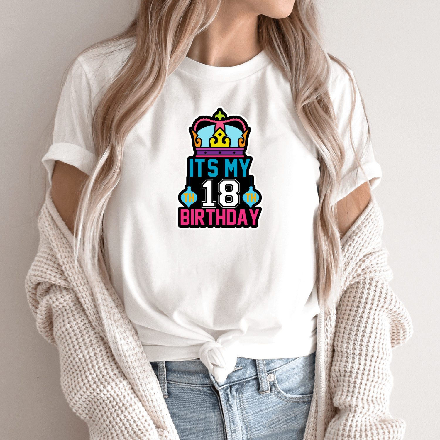 Unisex marškinėliai su spauda „It's my 18 birthday“ - Image 9