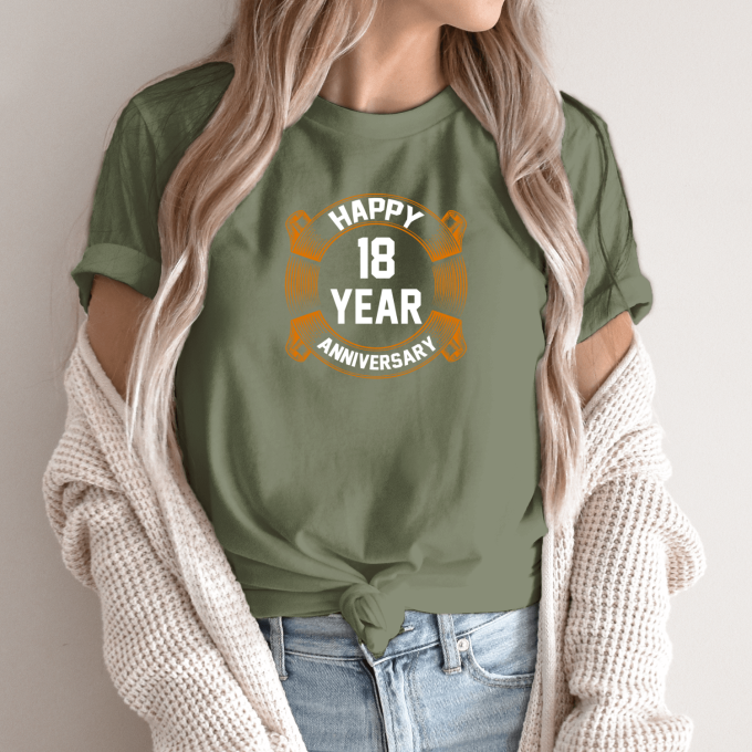 Unisex marškinėliai su spauda „Happy 18 year“ - Image 7