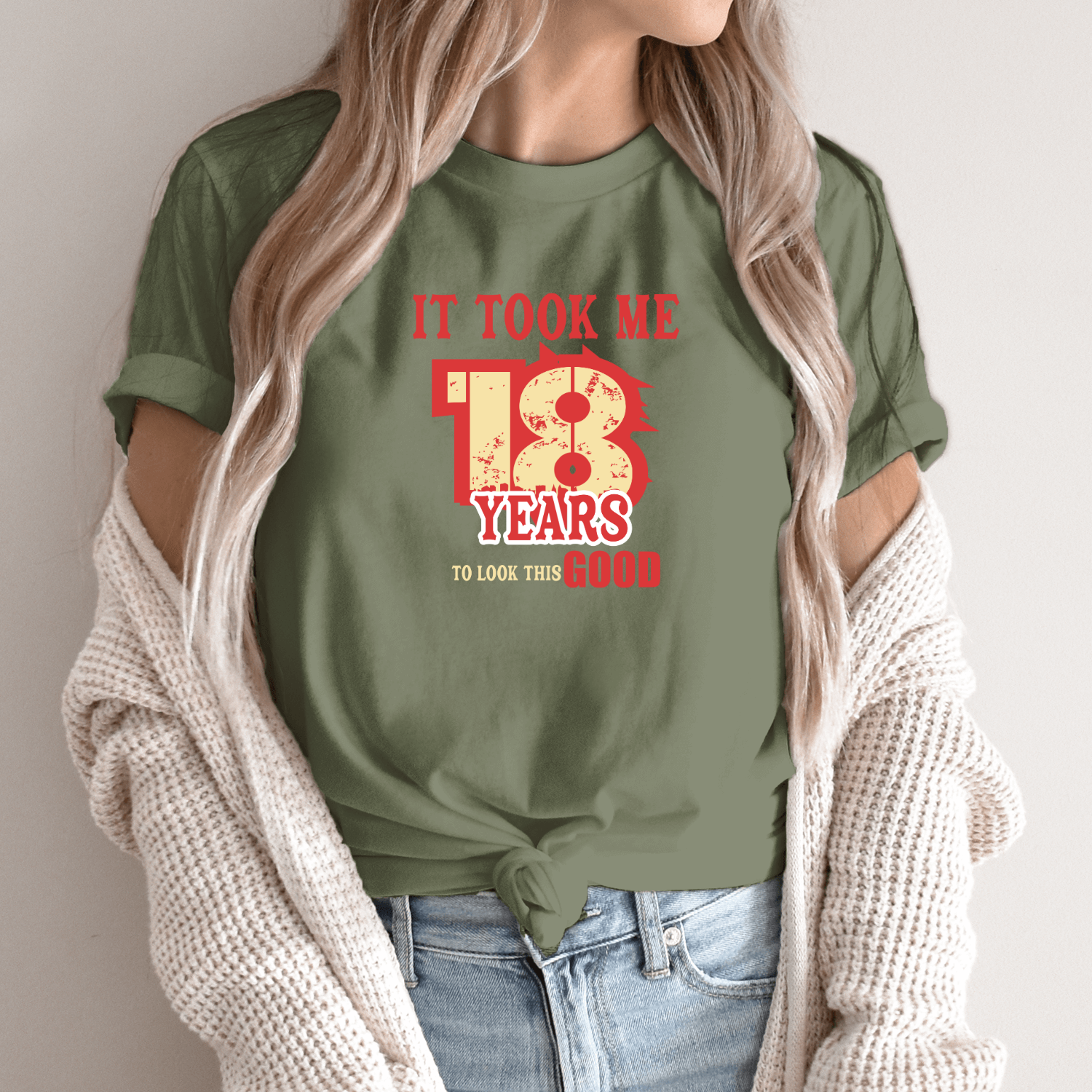 Unisex marškinėliai su spauda „I'm 18“ - Image 7