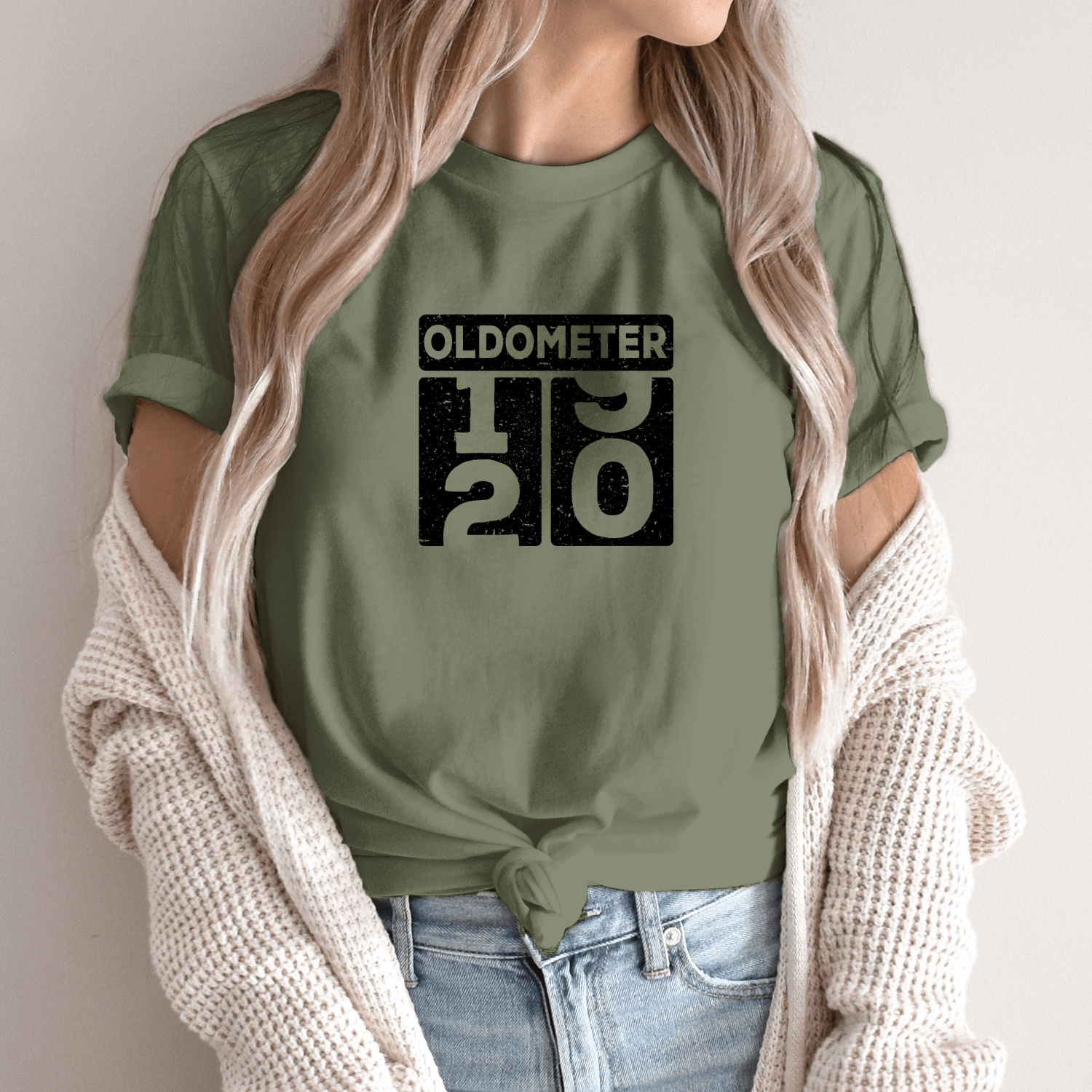 Unisex marškinėliai su spauda „Oldometer 20“ - Image 8